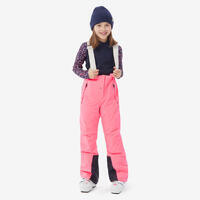 Roze dečje tople i vodootporne pantalone za skijanje PNF 900