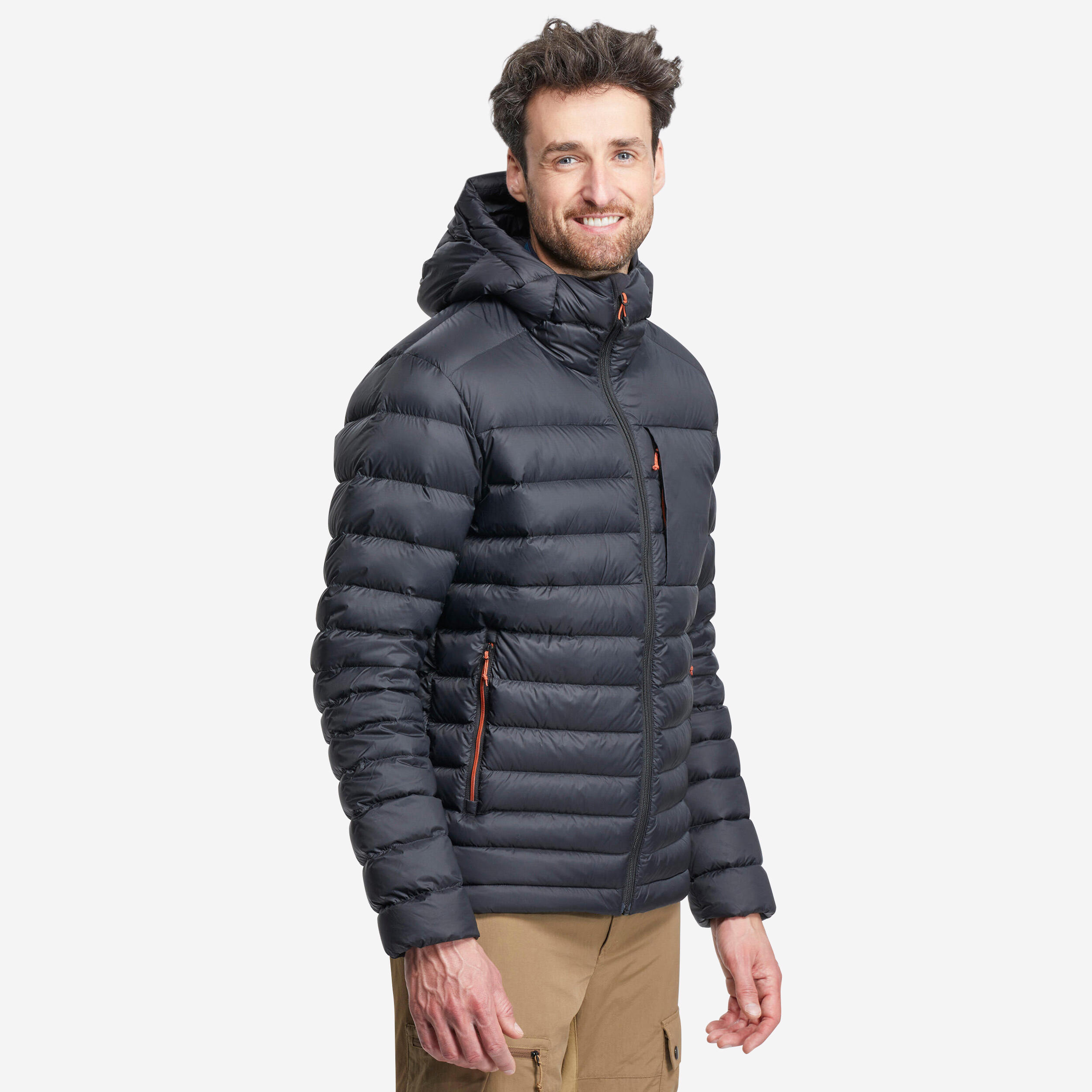 Simond Men's Mountain Trekking Down Jacket MT500 Smoked Black