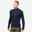 T-shirt lana merinos montagna uomo MT900 WOOL 1/2 ZIP blu