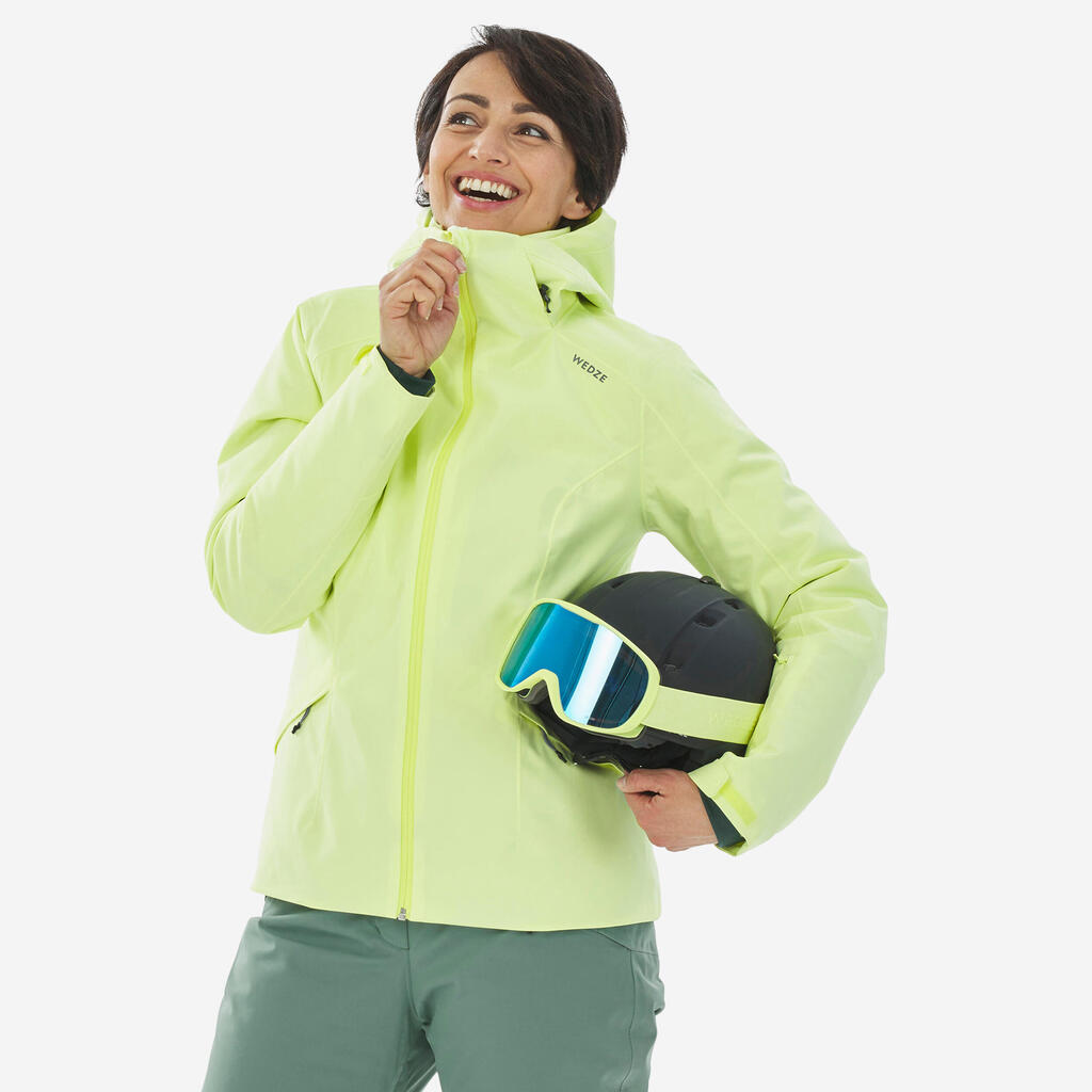 Rumena ženska smučarska jakna 500