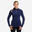 Maglia termica sci donna 500 1/2 Zip blu