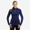 Sous-vêtement thermique de ski Femme BL 500 1/2 zip haut - bleu marine