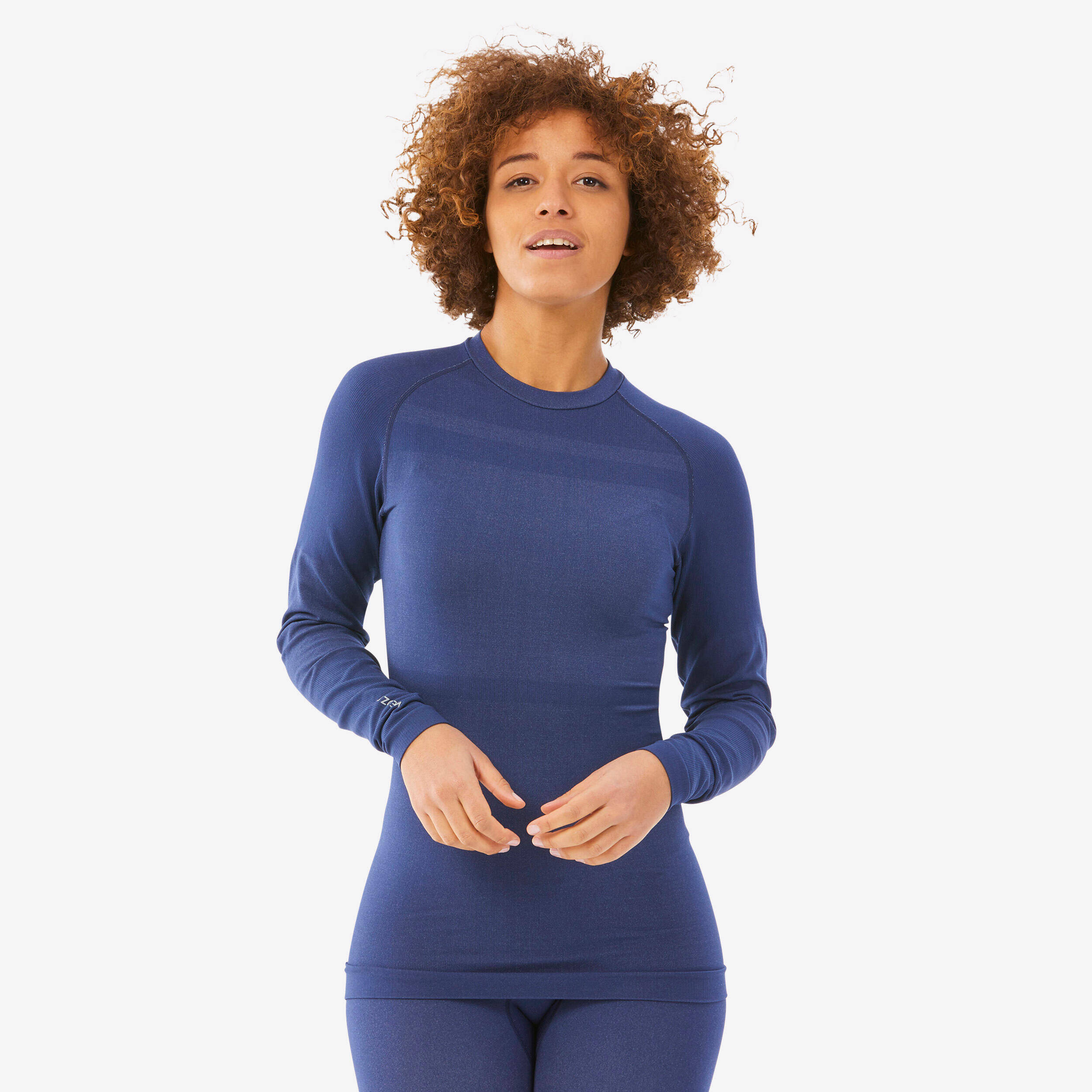 Women’s Warm, Breathable Seamless Thermal Base Layer Ski Top - BL500 - Navy -  1