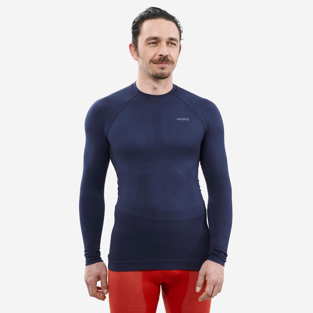 Skiunterwäsche Funktionsshirt Herren Seamless - BL 580 I-Soft schwarz/blau 