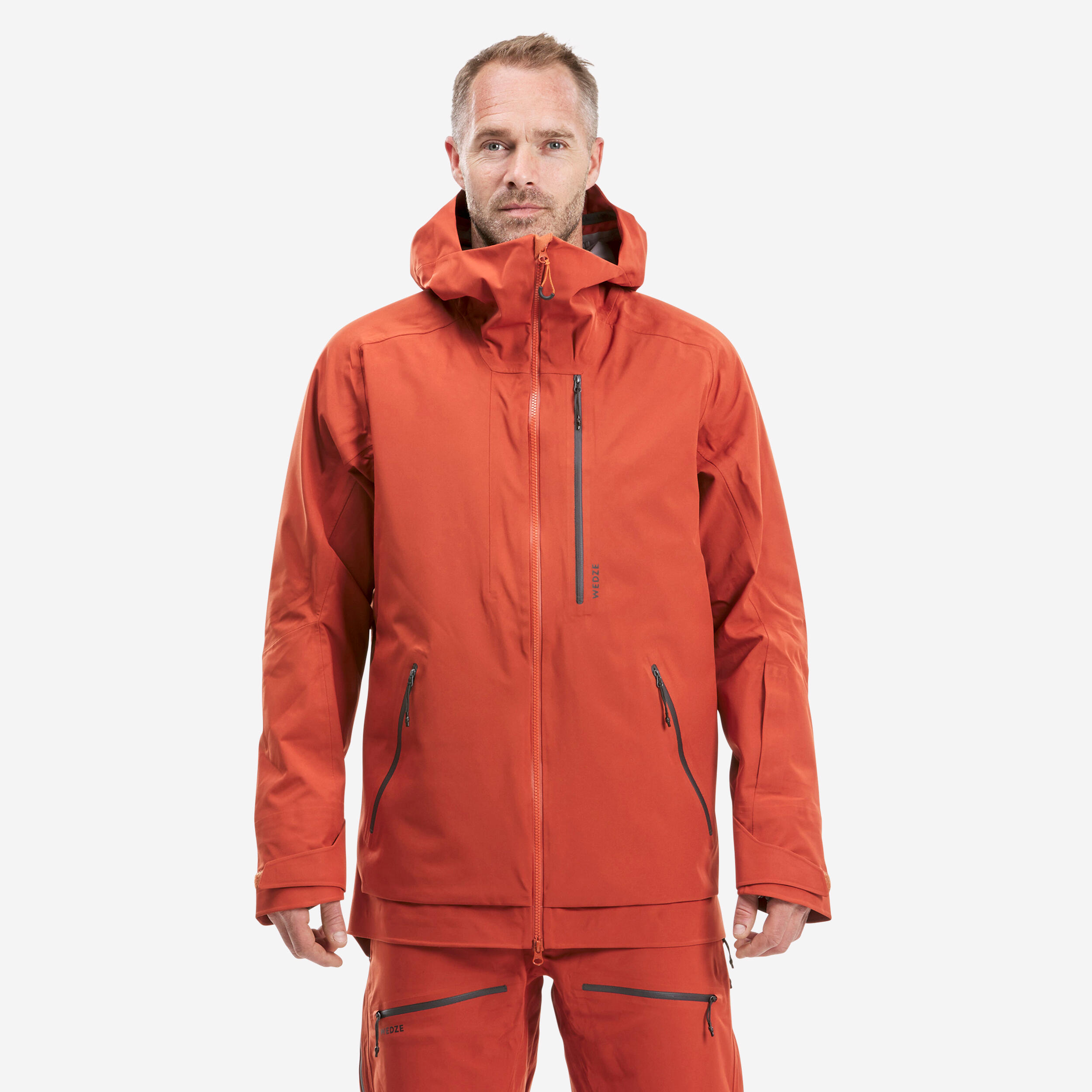 WEDZE Men's Ski Jacket - FR500 - Terracotta