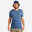 Camiseta de trekking viaje manga corta lana merina Hombre - TRAVEL 500 azul 