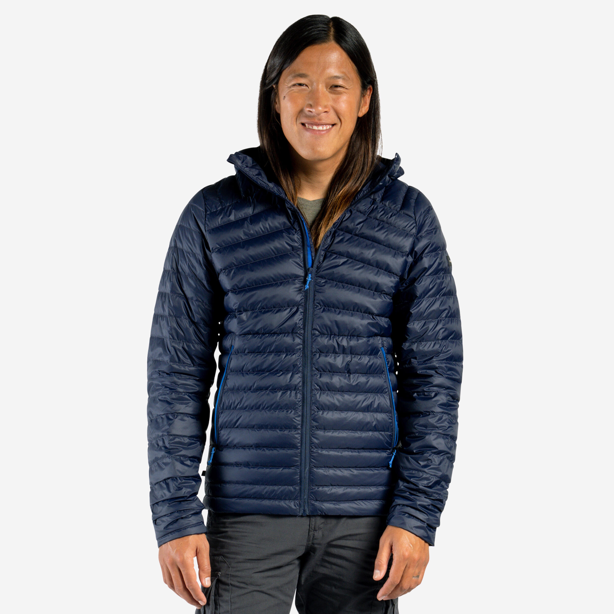 Manteau d'hiver en duvet homme – MT 100 bleu - FORCLAZ