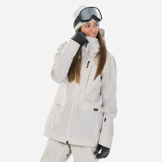 
      Dámska snowboardová bunda 3v1 SNB 900 béžová
  