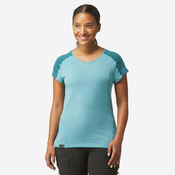 Women's Short-sleeved Merino Wool Trekking T-shirt - MT500