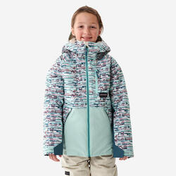 Snowboardjas voor kinderen SNB 500 print blauw