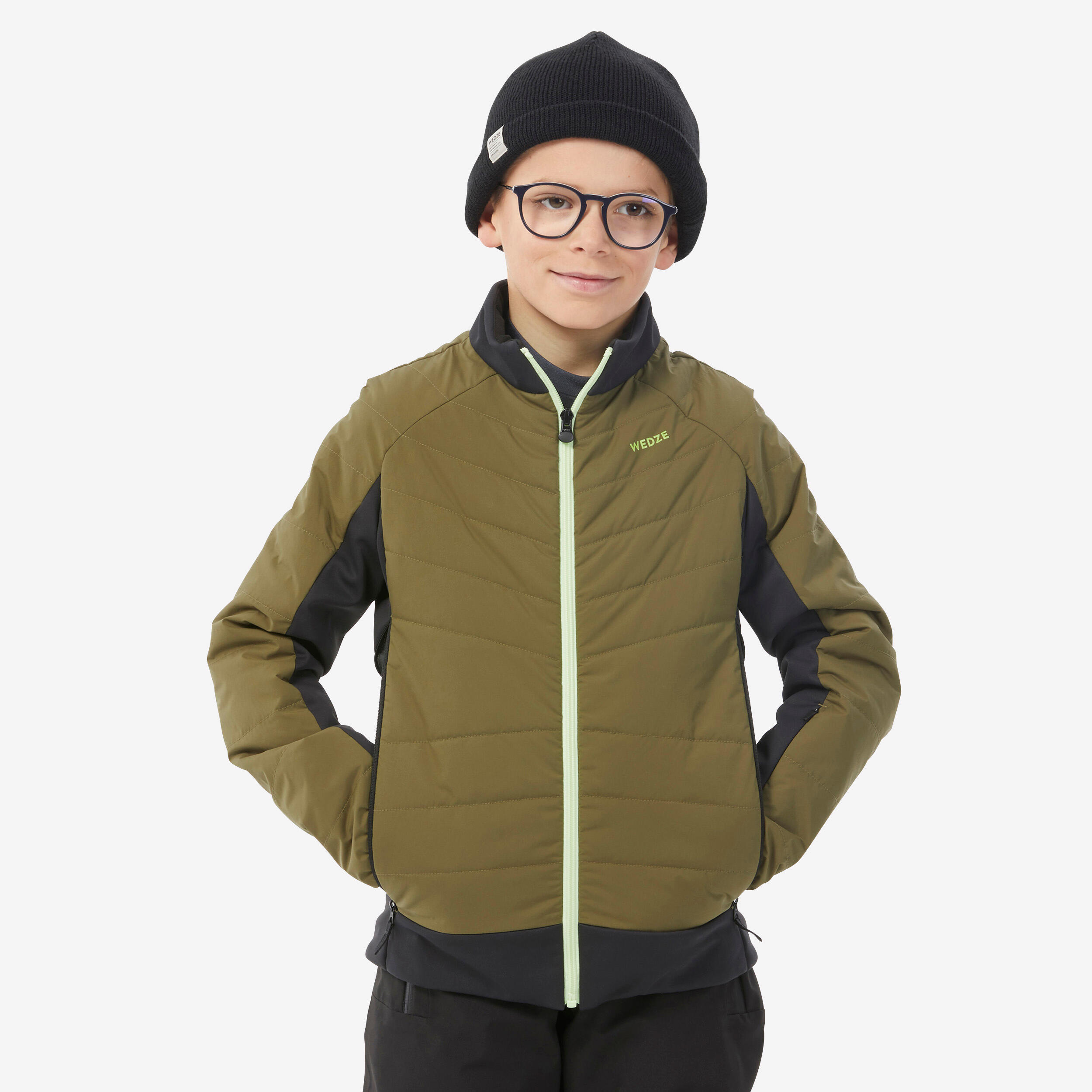 WEDZE Children's lightweight ski jacket 900 - Khaki