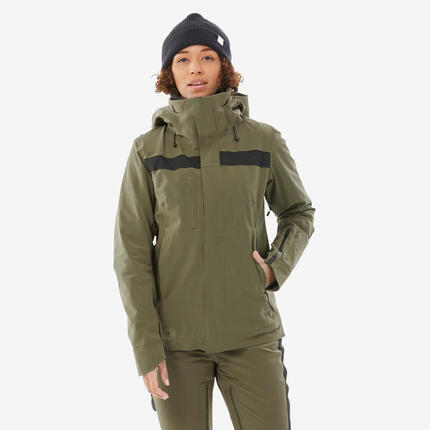 Veste de ski et snowboard très respirante et imperméable femme, JKT 900 kaki