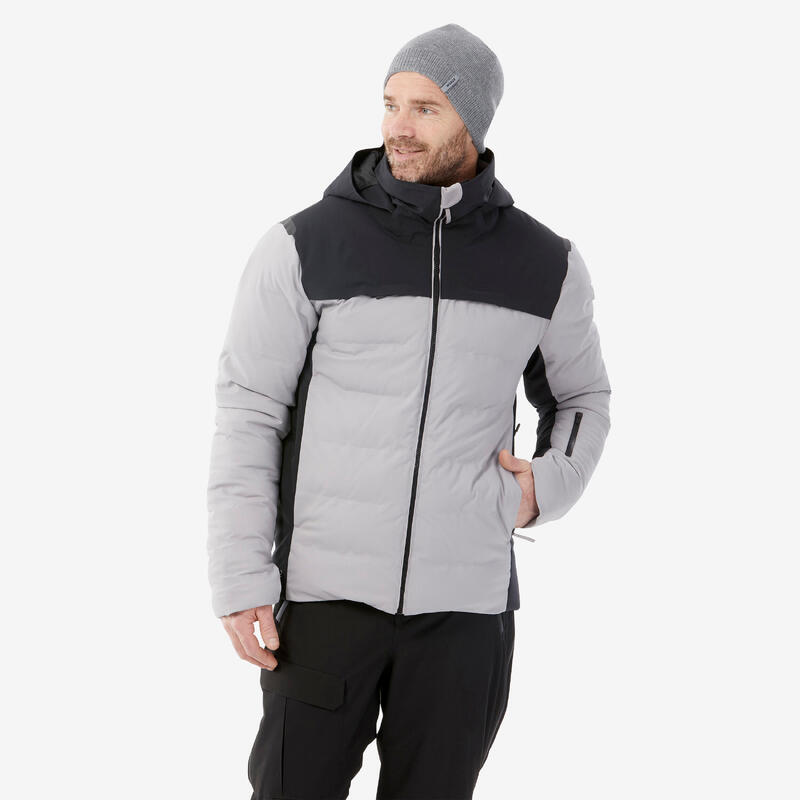 DOUDOUNE DE SKI CHAUDE HOMME 900 WARM - GRIS ET NOIR