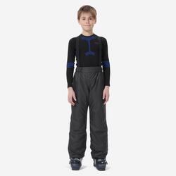 PANTALON DE SKI ENFANT CHAUD ET IMPERMEABLE 100 GRIS FONCE