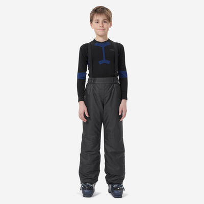 Skihose warm wasserdicht 100 Kinder dunkelgrau