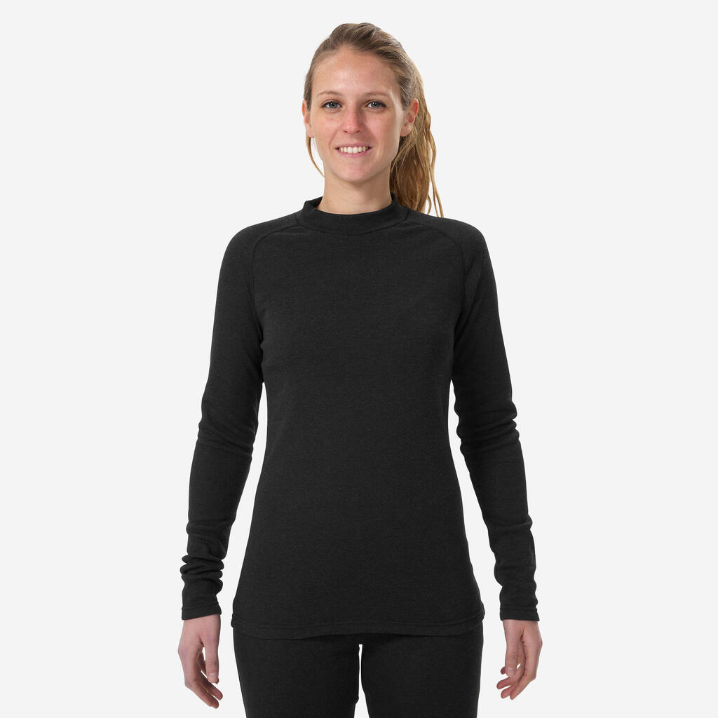 Women’s ski base layer top BL 100 -  Grey White 