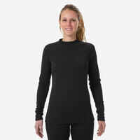 Women's Warm, Comfortable Thermal Ski Base Layer 100 - Black