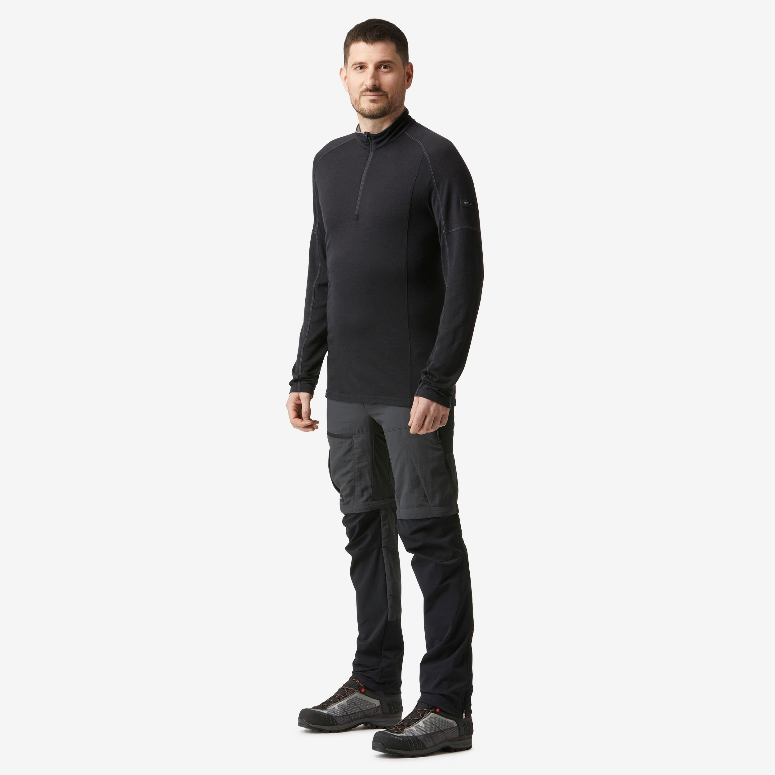 Men's Merino Wool Base Layer Tights - MT 500 - black - Forclaz - Decathlon