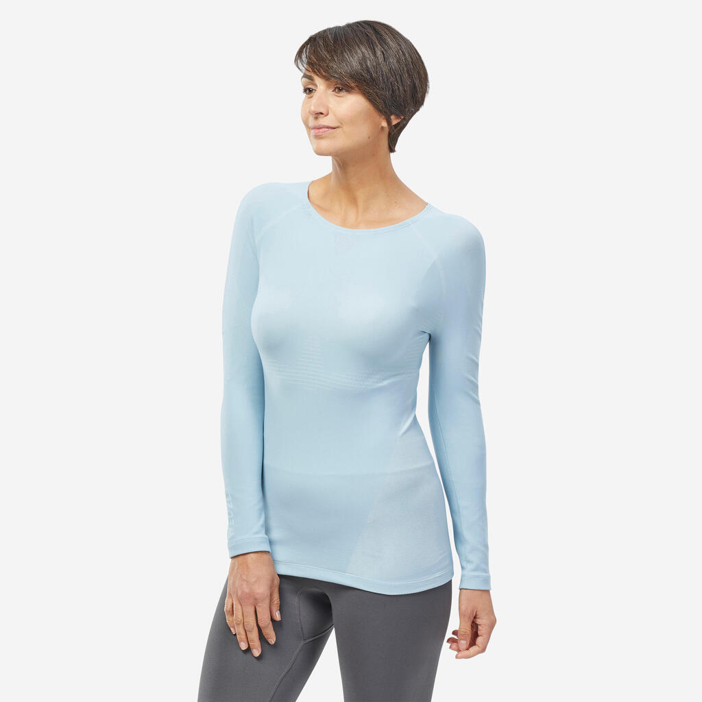 Women's ski base layer  BL 900 seamless ultra-breathable top – blue