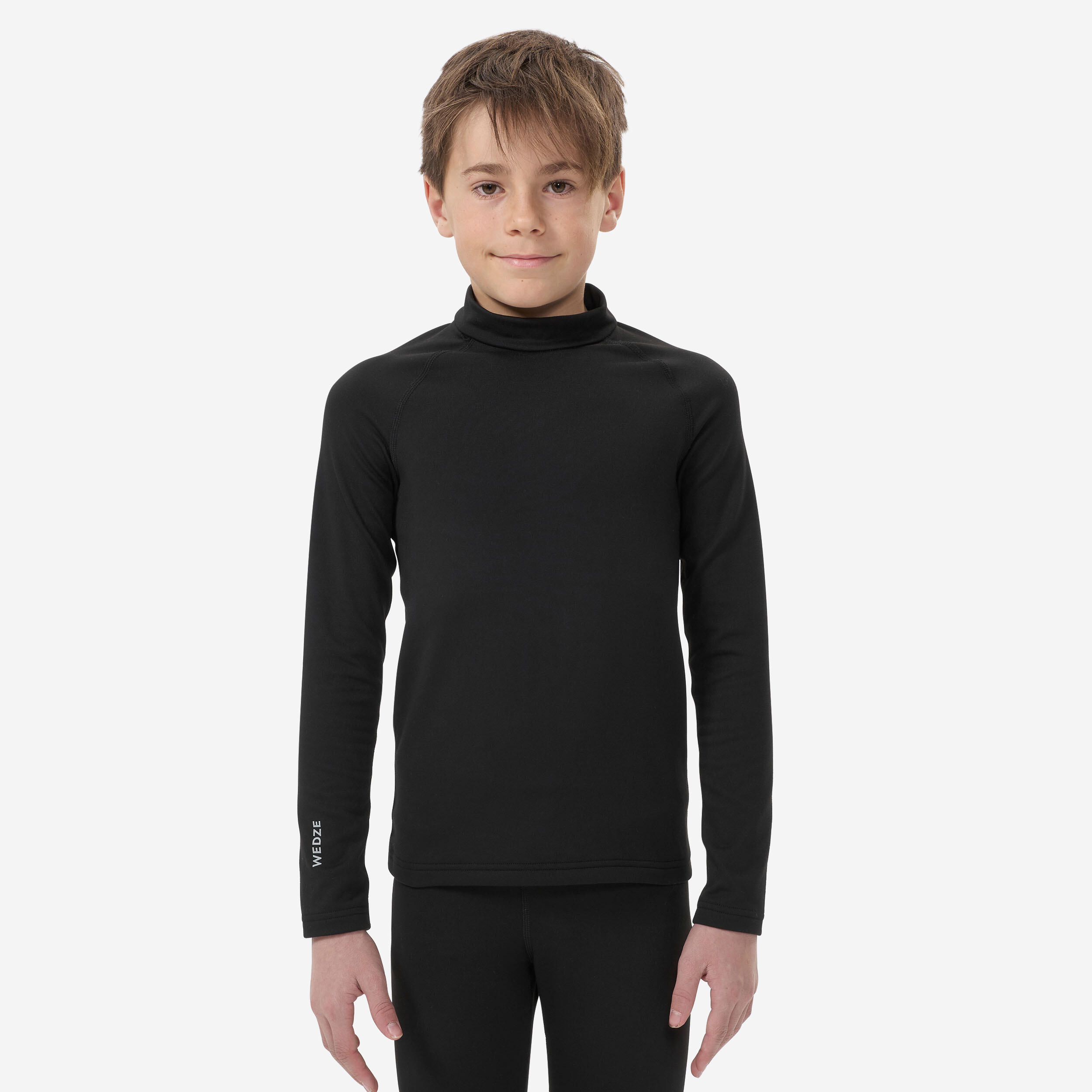 Kids' thermal ski base layer top - BL500 - black WEDZE