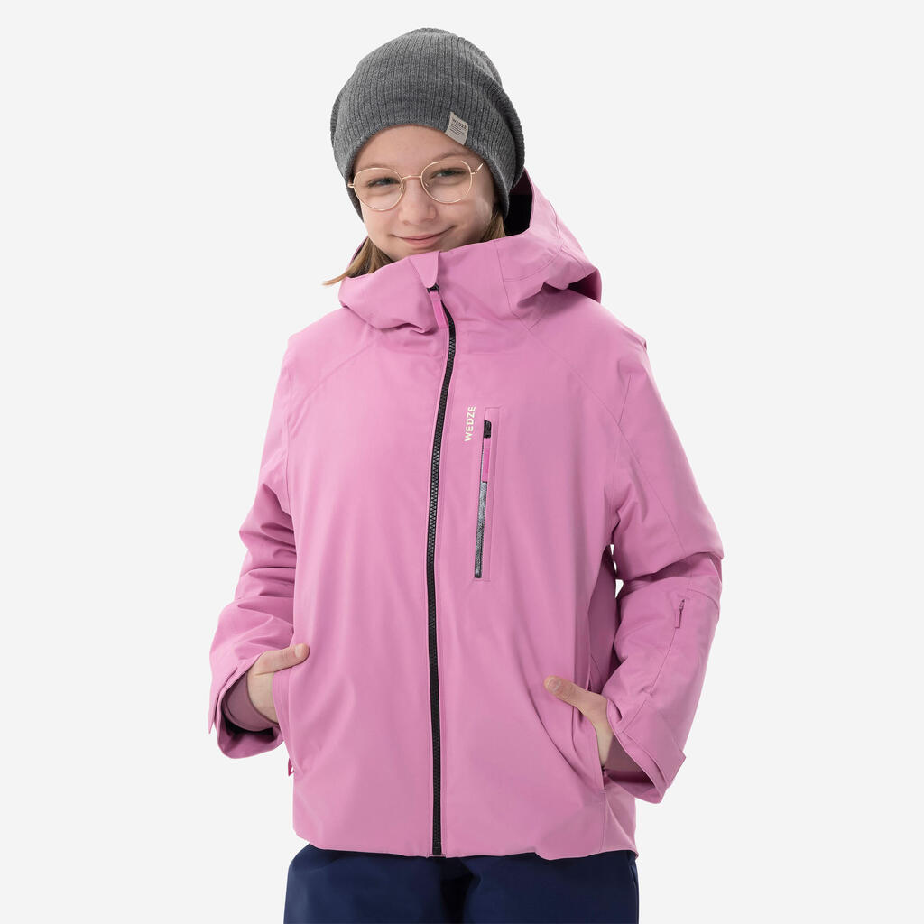 Roze dečja topla i vodootporna jakna za skijanje 550