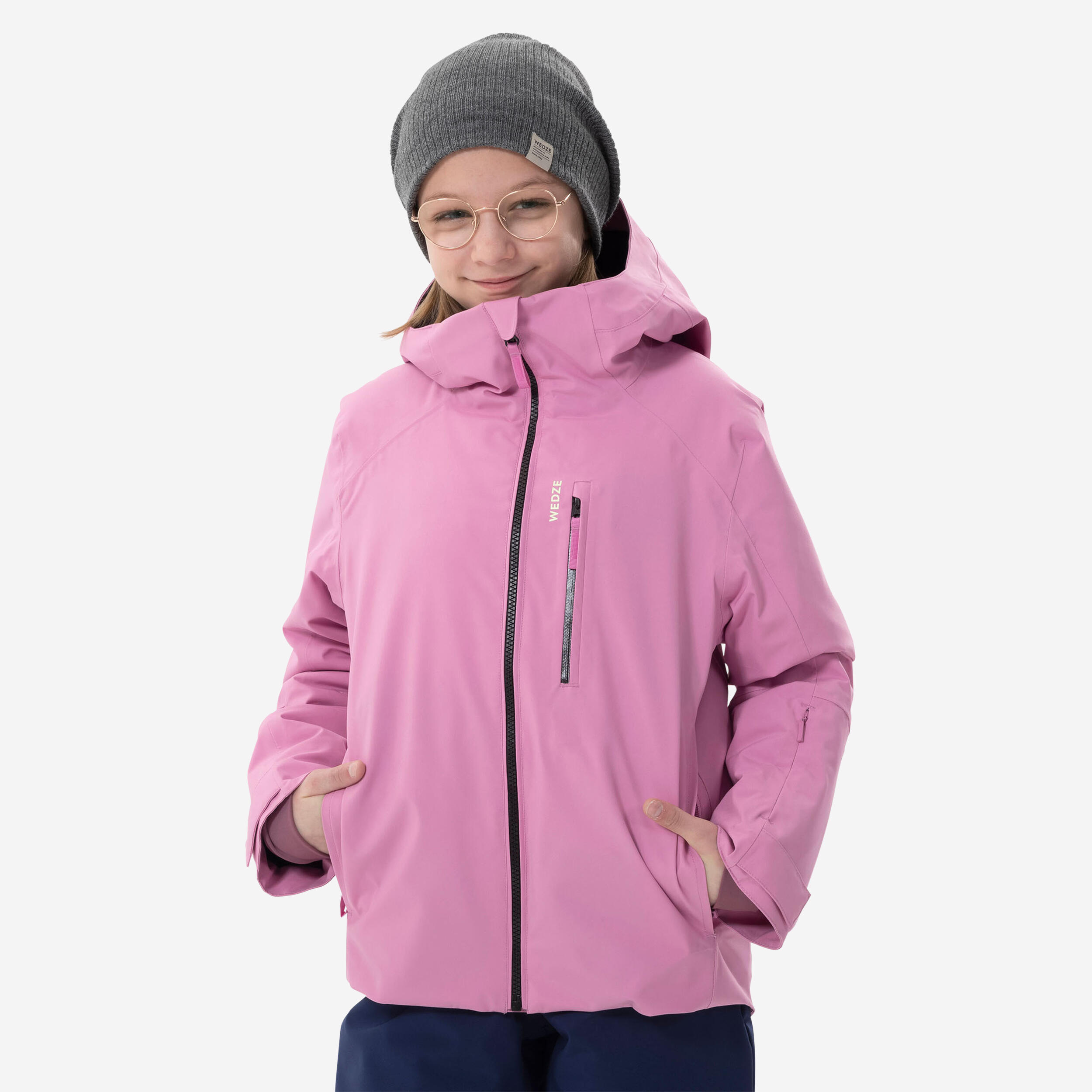 Kids’ Warm and Waterproof Ski Jacket 550 - Pink 1/20