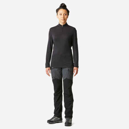 Women’s Long-sleeved Merino Zipped Neck T-shirt - MT500