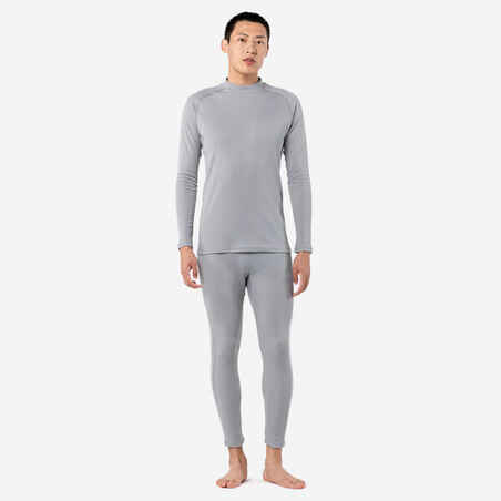 Men's Warm, Comfortable Ski Base Layer 100 - Grey