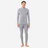 Men's Warm, Comfortable Ski Base Layer 100 - Grey