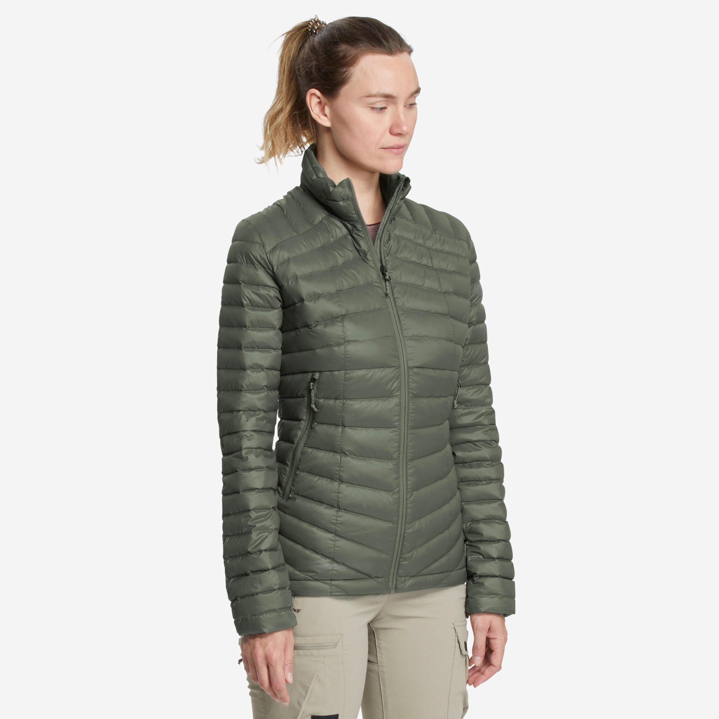 Forclaz - Doudoune En Duvet De Trek Montagne - Mt100 -5 °c - Femme - Doudoune Duvet - Randonnees Et Trekking Femme - Gris-marron-vert - 36 Xs - Decathlon