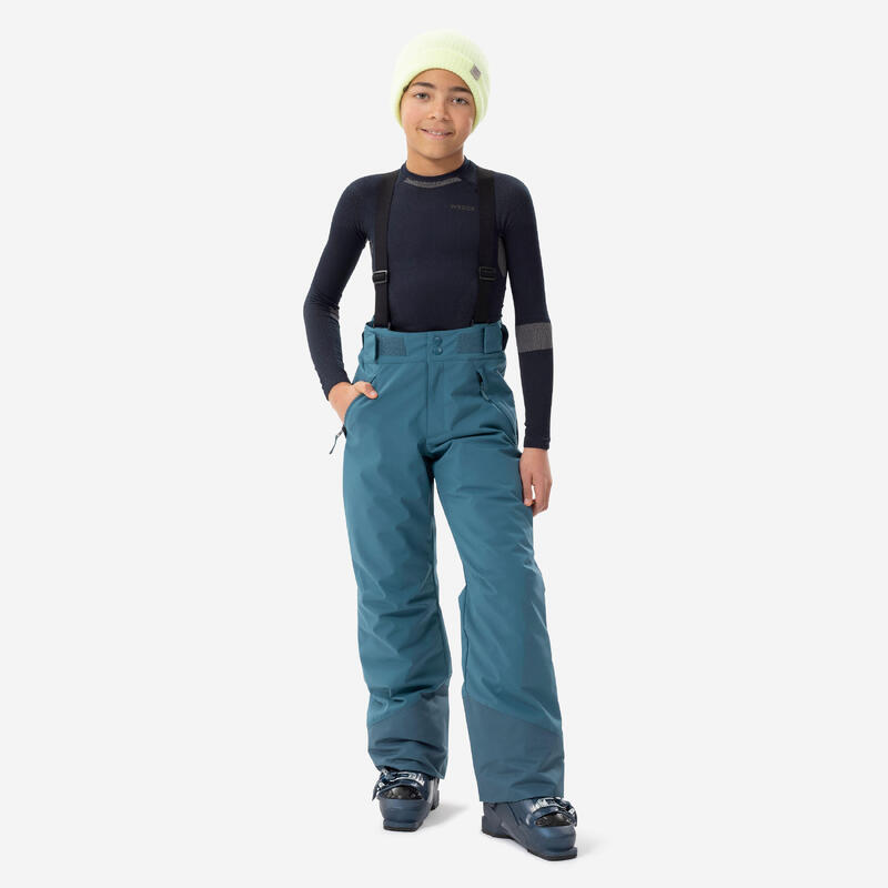 Pantalon de ski chaud et imperméable enfant 6-14 ans, 500 PNF jaune fluo