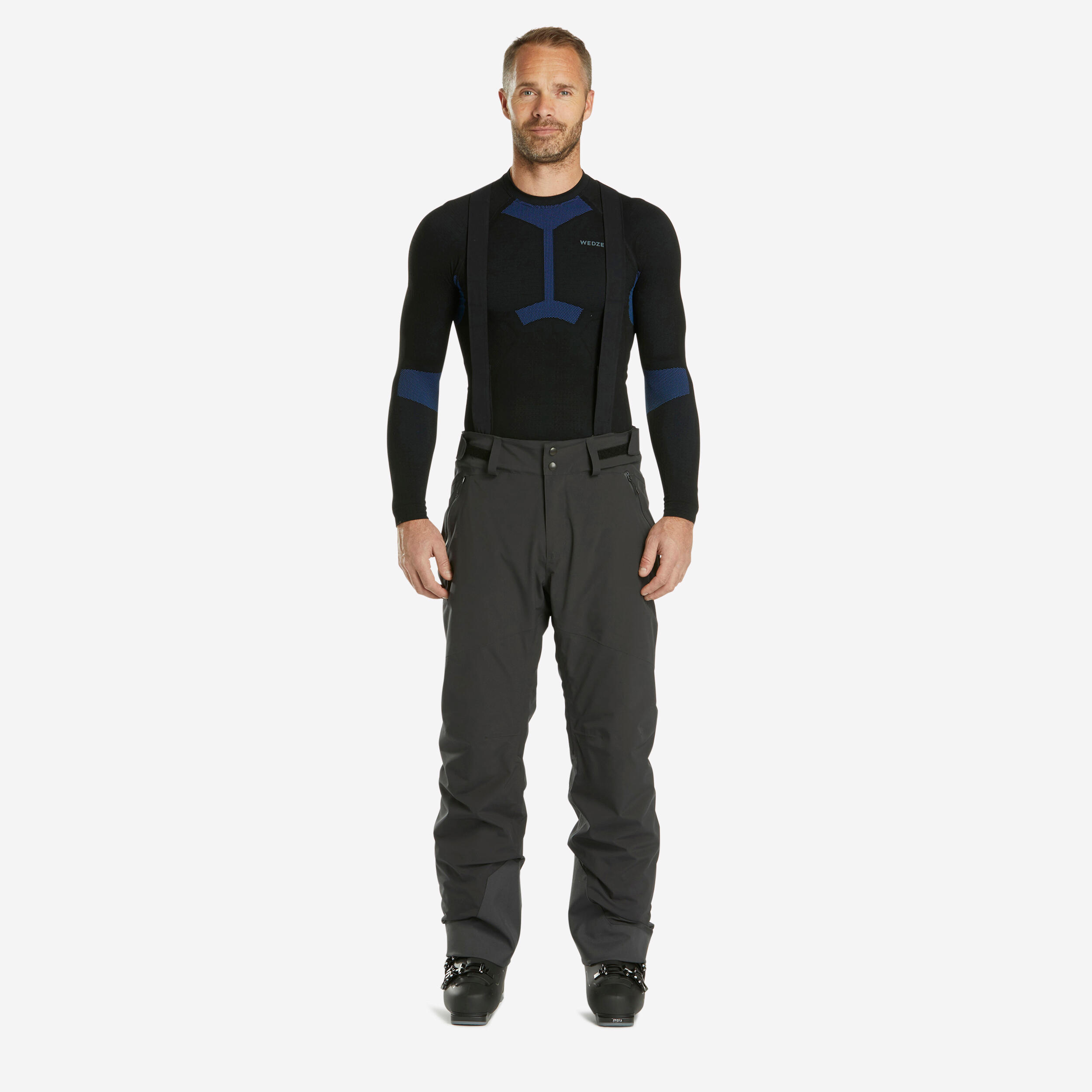 Men's Warm Ski Trousers - 580 - Dark Grey 1/7