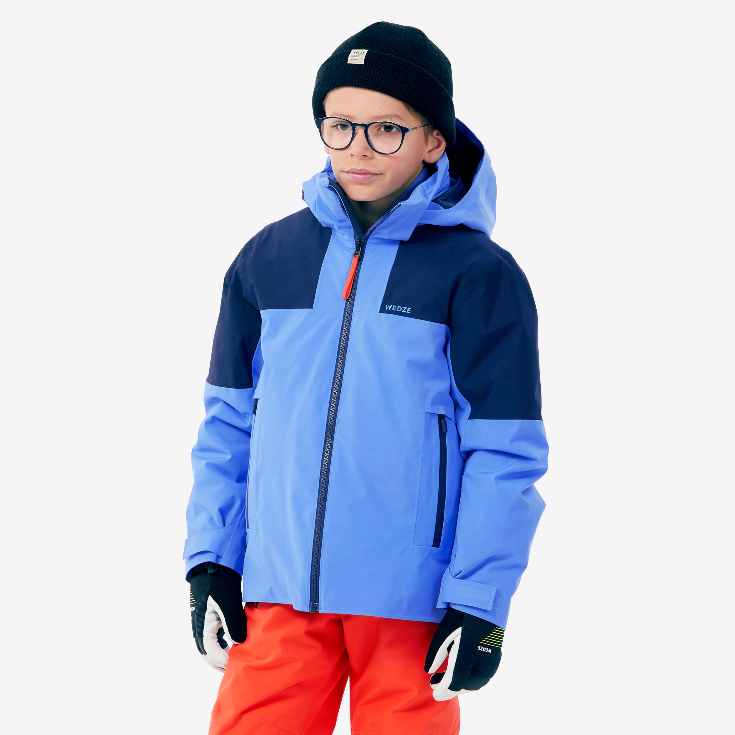 Warm, waterproof 900 children's ski jacket - Blue