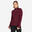 Laufshirt langarm halber Reissverschluss Run Warm Damen bordeaux