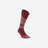 ADULT SKI AND SNOWBOARD SOCKS - 500 - PINK/RED