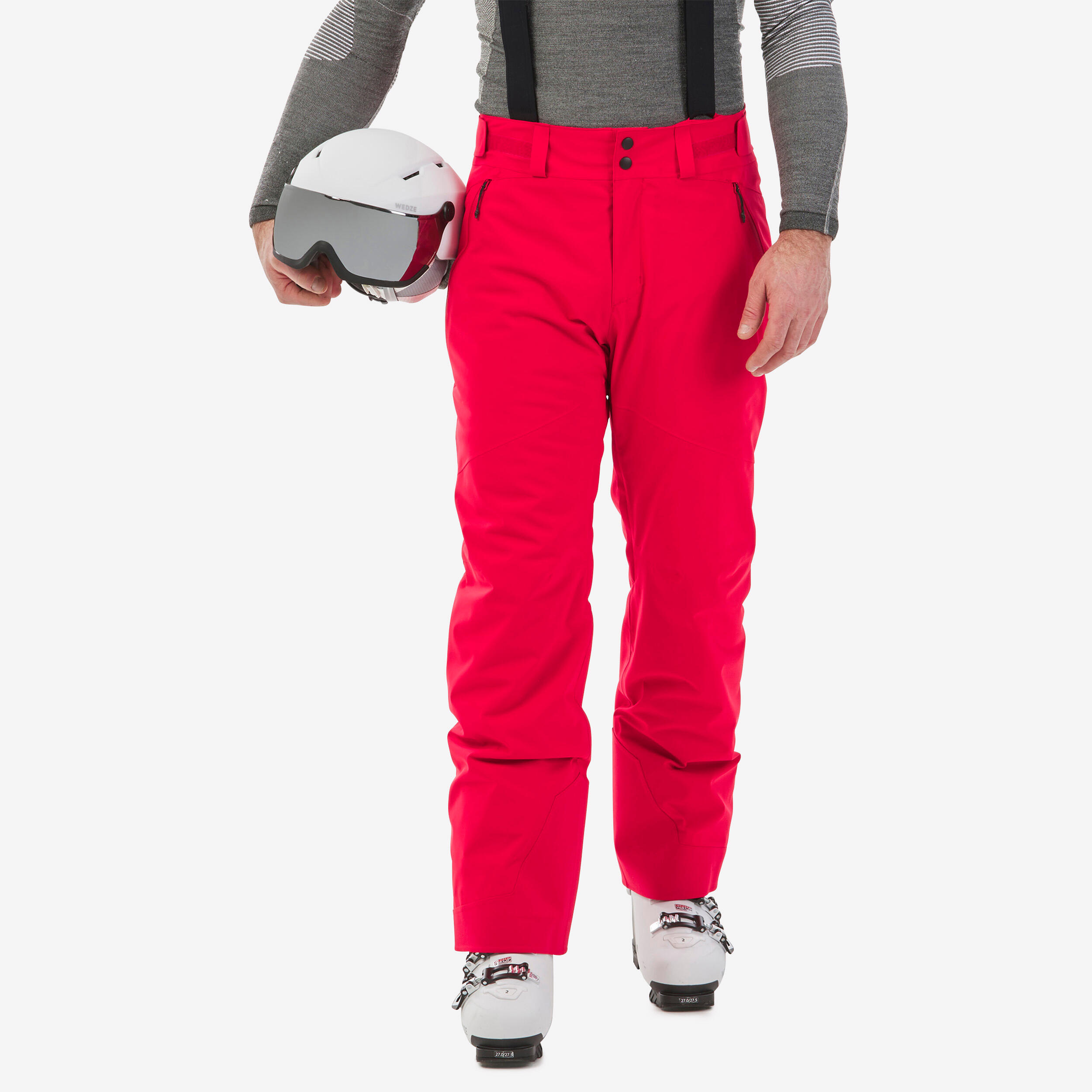 WEDZE Men's Warm Ski Trousers - 580 - Red