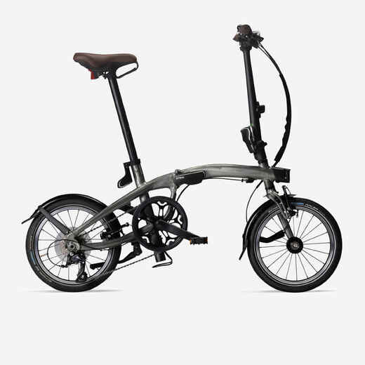 
      16-inch ultra-compact 1-second lightweight folding bike, grey
  
