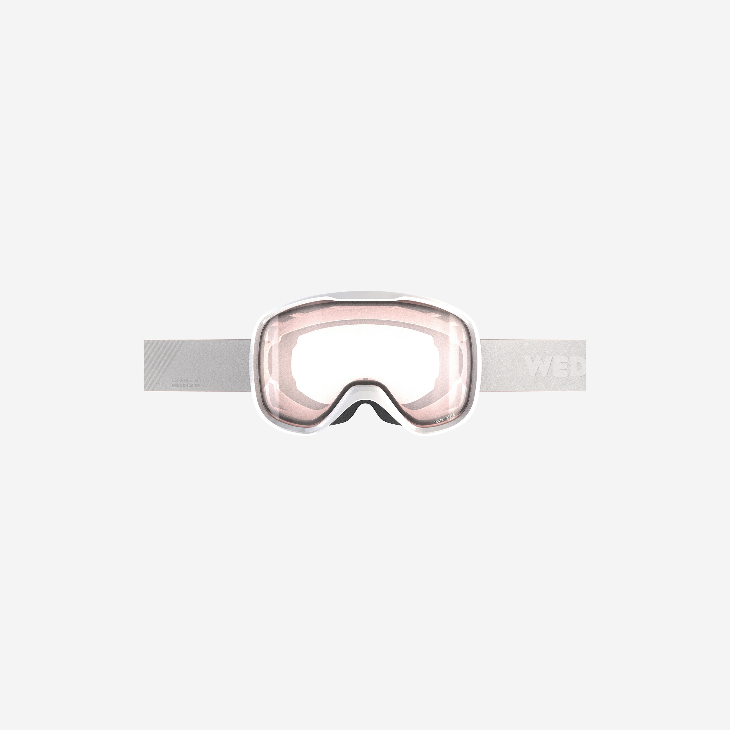WEDZE KIDS’ AND ADULT SKIING AND SNOWBOARDING GOGGLES - G 500 S1 -  WHITE PINK