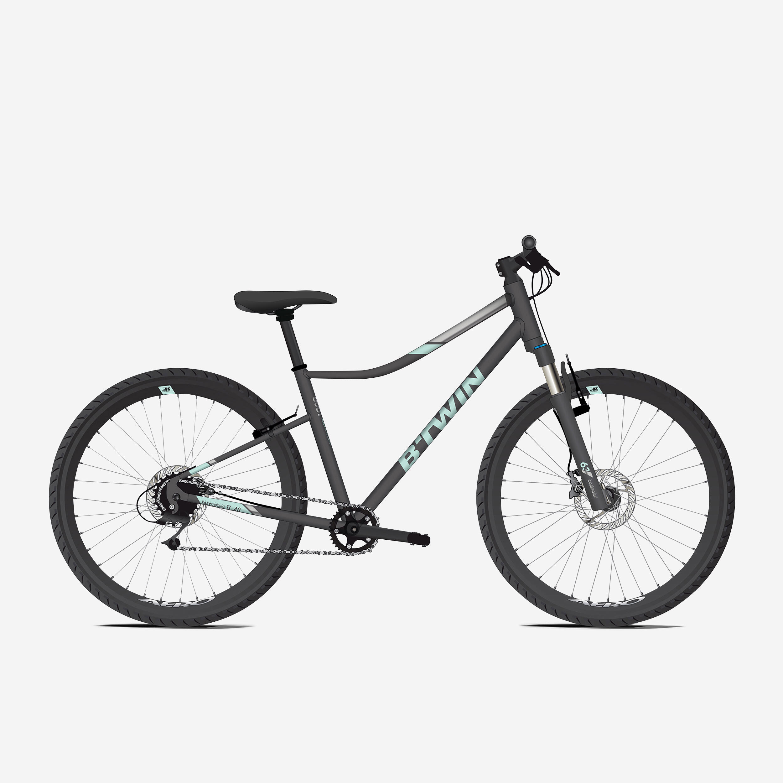 HYBRID BIKE RIVERSIDE 900 - GREY/Mint 1/15