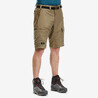 Men Trekking Cargo Shorts MT500 Brown