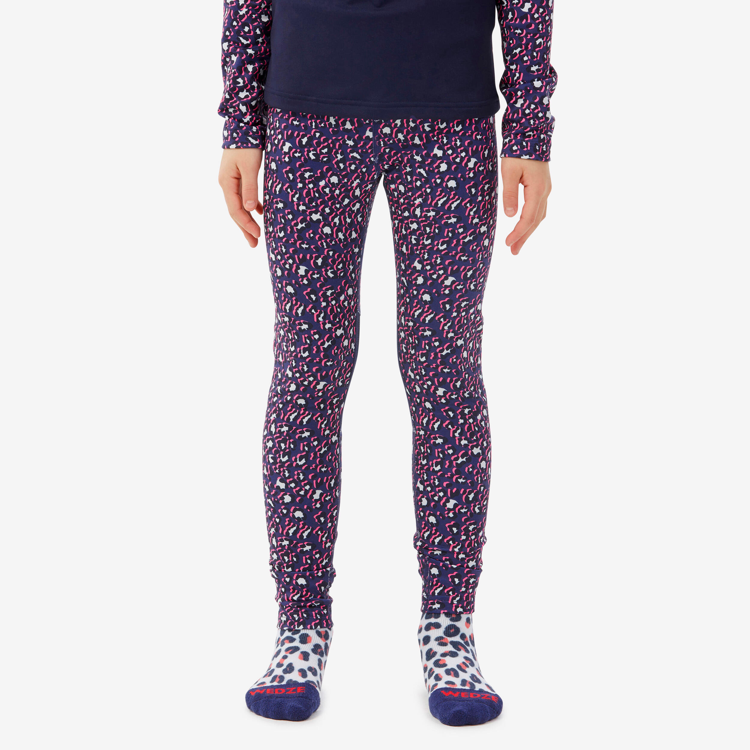 WEDZE Kids’ Ski Base Layer Bottoms - BL 500 -  Panther Design