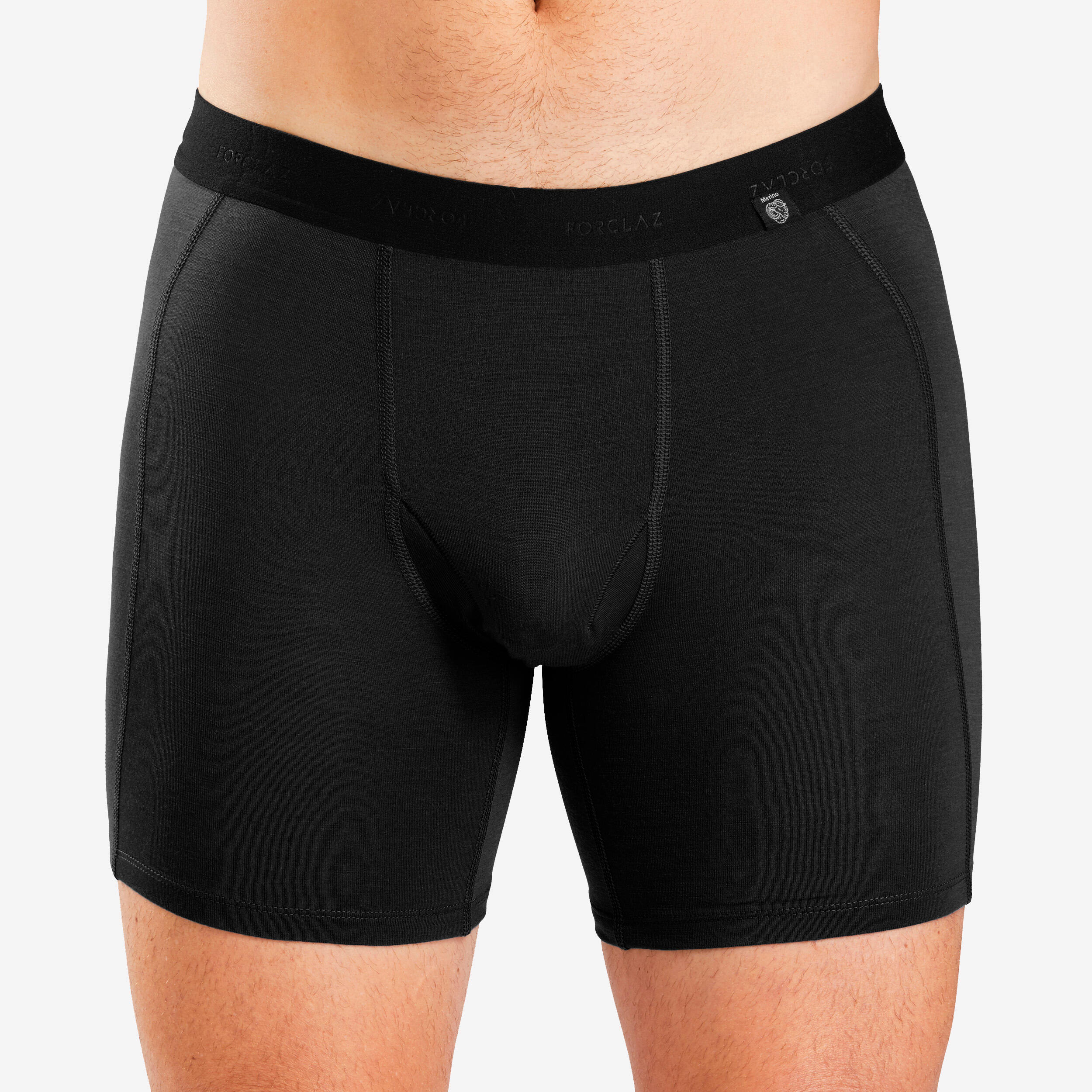 Caleçon de randonnée en laine mérinos homme – MT 500 noir - FORCLAZ