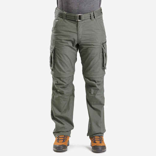 
      Kaki zelene moške prilagodljive pohodniške hlače TRAVEL 100 
  