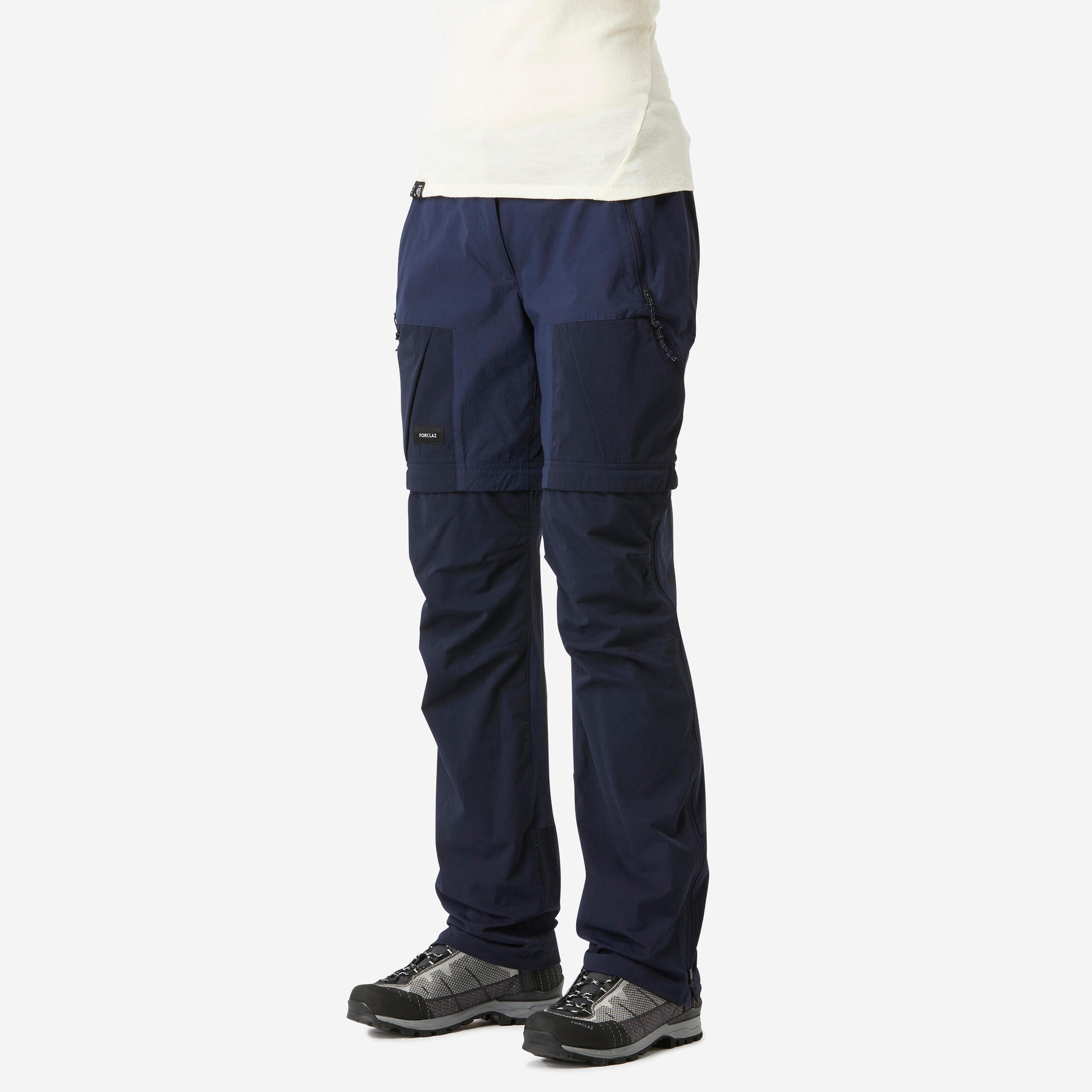 Forclaz - Pantalon Modulable 2 En 1 De Trek Montagne - Mt500 - Femme - Pantalon Modulable - Randonnees Et Trekking Femme - Bleu - 40m - Decathlon