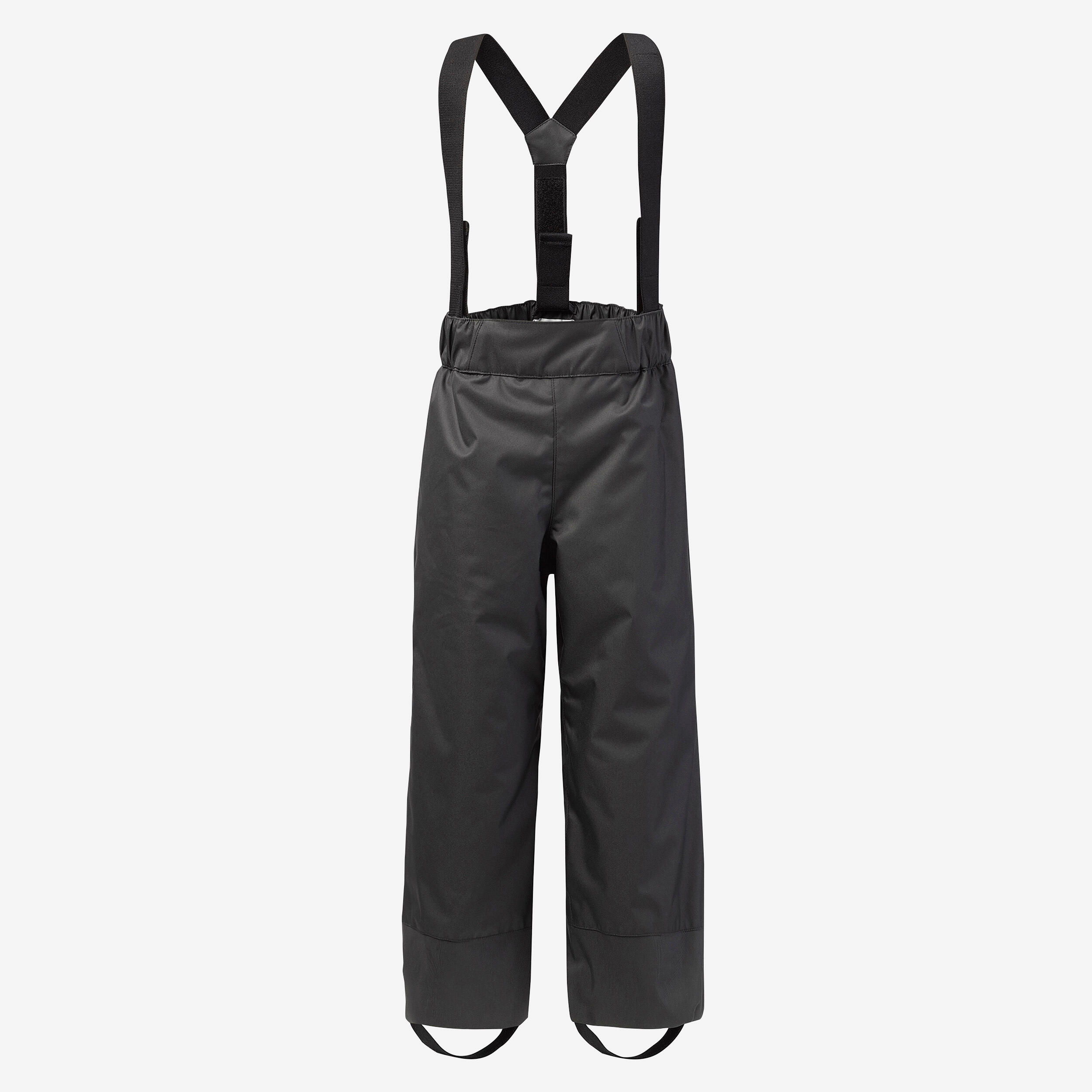 WARM, WATERPROOF CHILDREN'S SKI PANTS - 100 DARK GREY