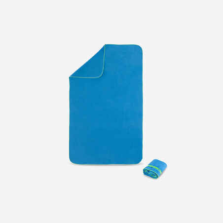 Serviette de bain microfibre bleu taille L 80 x 130 cm