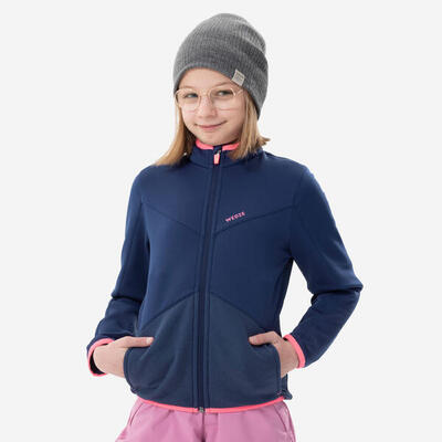 Midlayer voor skiën en snowboarden kinderen 500 rits blauw