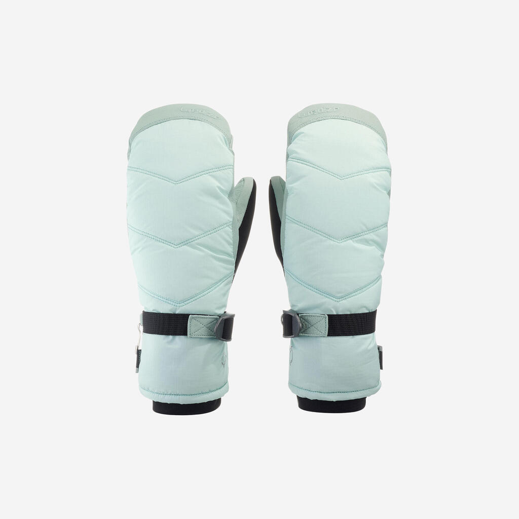 ADULT SKI MITTENS 500 - SEA GREEN