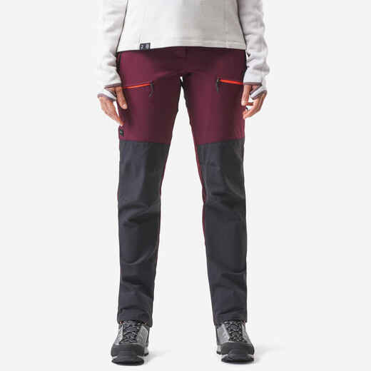 
      Women's Mountain Trekking Water-Repellent Trousers MT900 - maroon
  