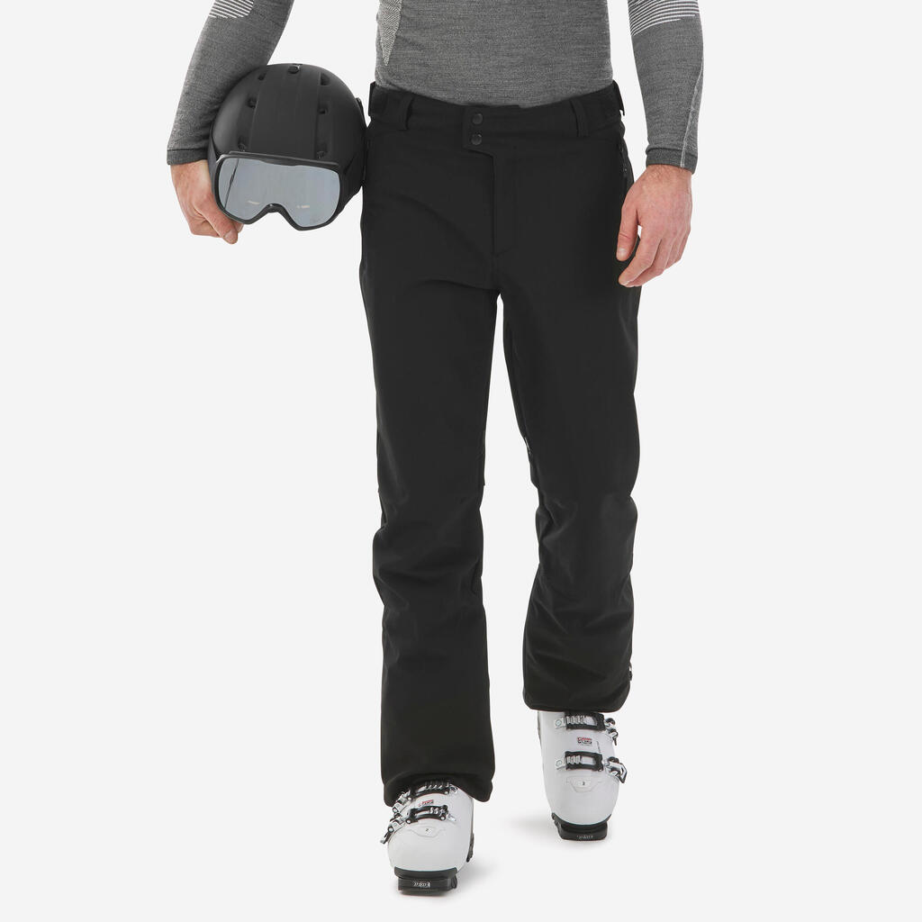 Men’s lightweight and breathable ski and snowboard  trousers, 500 - Black
